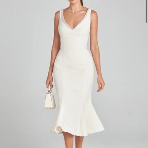 NADINE MERABI Cream Midi Dress